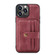iPhone 13 Pro Max JEEHOOD Anti-theft Brush Magnetic PU + TPU Protective Case with Card Slot  - Red