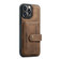 iPhone 13 Pro Max JEEHOOD Anti-theft Brush Magnetic PU + TPU Protective Case with Card Slot  - Brown