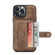 iPhone 13 Pro Max JEEHOOD Anti-theft Brush Magnetic PU + TPU Protective Case with Card Slot  - Brown