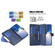 iPhone 13 Pro Max 9 Card Slots Zipper Wallet Leather Flip Phone Case - Blue