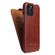 iPhone 13 Pro Max Fierre Shann Retro Oil Wax Texture Vertical Flip PU Leather Case  - Brown