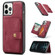 iPhone 13 Pro Max JEEHOOD Retro Magnetic Detachable Protective Case with Wallet & Card Slot & Holder  - Red