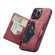 iPhone 13 Pro Max JEEHOOD Retro Magnetic Detachable Protective Case with Wallet & Card Slot & Holder  - Red