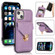 iPhone 13 Pro Max Fashion Buckle Protective Case with Holder & Card Slot & Wallet & Lanyard  - Purple