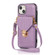 iPhone 13 Pro Max Fashion Buckle Protective Case with Holder & Card Slot & Wallet & Lanyard  - Purple