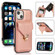 iPhone 13 Pro Max Fashion Buckle Protective Case with Holder & Card Slot & Wallet & Lanyard  - Rose Gold