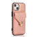 iPhone 13 Pro Max Fashion Buckle Protective Case with Holder & Card Slot & Wallet & Lanyard  - Rose Gold