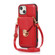 iPhone 13 Pro Max Fashion Buckle Protective Case with Holder & Card Slot & Wallet & Lanyard  - Red
