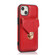 iPhone 13 Pro Max Fashion Buckle Protective Case with Holder & Card Slot & Wallet & Lanyard  - Red