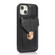 iPhone 13 Pro Max Fashion Buckle Protective Case with Holder & Card Slot & Wallet & Lanyard  - Black