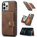 iPhone 13 Pro Max JEEHOOD Retro Magnetic Detachable Protective Case with Wallet & Card Slot & Holder  - Brown