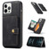 iPhone 13 Pro Max JEEHOOD Retro Magnetic Detachable Protective Case with Wallet & Card Slot & Holder  - Black