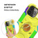 iPhone 13 Pro Max Shockproof Silicone + PC Protective Case with Dual-Ring Holder  - Colorful Yellow Green