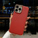 iPhone 13 Pro Max Genuine Leather Luolai Series Nano Electroplating Phone Case  - Red