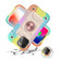 iPhone 13 Pro Max Shockproof Silicone + PC Protective Case with Dual-Ring Holder  - Colorful Rose Gold