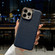 iPhone 13 Pro Max Genuine Leather Luolai Series Nano Electroplating Phone Case  - Dark Blue