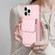 iPhone 13 Pro Max Vertical Wallet Rhombic Leather Phone Case - Pink