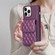 iPhone 13 Pro Max Vertical Wallet Rhombic Leather Phone Case - Dark Purple