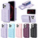 iPhone 13 Pro Max Horizontal Wallet Rhombic Leather Phone Case - Purple