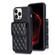 iPhone 13 Pro Max Vertical Wallet Rhombic Leather Phone Case - Black