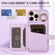 iPhone 13 Pro Max Horizontal Card Bag Ring Holder Phone Case with Dual Lanyard - Purple