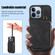 iPhone 13 Pro Max Zipper Card Bag Back Cover Phone Case - Black