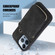 iPhone 13 Pro Max Zipper Card Bag Back Cover Phone Case - Black