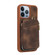 iPhone 13 Pro Max Zipper Card Bag Back Cover Phone Case - Brown