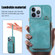 iPhone 13 Pro Max Zipper Card Bag Back Cover Phone Case - Turquoise