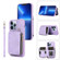 iPhone 13 Pro Max Zipper Card Bag Back Cover Phone Case - Purple
