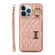 iPhone 13 Pro Max Horizontal Card Bag Ring Holder Phone Case with Dual Lanyard - Rose Gold
