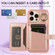 iPhone 13 Pro Max Horizontal Card Bag Ring Holder Phone Case with Dual Lanyard - Rose Gold