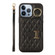 iPhone 13 Pro Max Horizontal Card Bag Ring Holder Phone Case with Dual Lanyard - Black