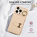 iPhone 13 Pro Max Horizontal Card Bag Ring Holder Phone Case with Dual Lanyard - Beige