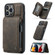 iPhone 13 Pro Max CaseMe C20 Multifunctional PC + TPU Protective Case with Holder & Card Slot & Wallet  - Coffee