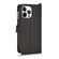 iPhone 13 Pro Max Litchi Texture Zipper Leather Phone Case  - Black