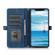 iPhone 13 Pro Max Zipper Card Slot Buckle Wallet Leather Phone Case - Blue