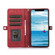 iPhone 13 Pro Max Zipper Card Slot Buckle Wallet Leather Phone Case - Red