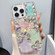 iPhone 13 Pro Max Ice Crystal Bow Knot Full Diamond TPU Phone Case - Pink+Blue