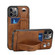 iPhone 13 Pro Max TPU + PU Leather Shockproof Protective Case with Card Slots and Hand Strap  - Brown