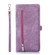 iPhone 13 Pro Max Zipper Card Slot Buckle Wallet Leather Phone Case - Purple