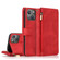 iPhone 13 Pro Max Skin-feel Crazy Horse Texture Zipper Wallet Bag Horizontal Flip Leather Case with Holder & Card Slots & Wallet & Lanyard  - Red