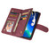 iPhone 13 Pro Max Multifunctional Phone Leather Case with Card Slot & Holder & Zipper Wallet & Photo Frame  - Wine Red