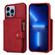 iPhone 13 Pro Max Zipper Shockproof Protective Phone Case  - Red