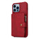 iPhone 13 Pro Max Zipper Shockproof Protective Phone Case  - Red