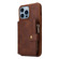 iPhone 13 Pro Max Zipper Shockproof Protective Phone Case  - Coffee