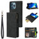 iPhone 13 Pro Max Multifunctional Phone Leather Case with Card Slot & Holder & Zipper Wallet & Photo Frame  - Black