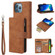 iPhone 13 Pro Max Multifunctional Phone Leather Case with Card Slot & Holder & Zipper Wallet & Photo Frame  - Brown