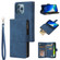 iPhone 13 Pro Max Multifunctional Phone Leather Case with Card Slot & Holder & Zipper Wallet & Photo Frame  - Blue