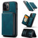 iPhone 13 Pro Max JEEHOOD Magnetic Zipper Horizontal Flip Leather Case with Holder & Card Slot & Wallet  - Blue